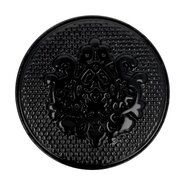 Kunststof knopen - Knoop zwart met medaillon 2,2 cm (5610/36)*