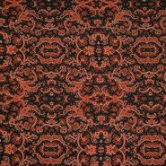 Chiffon stoffen - Polyester stof - Bubble chiffon bandana paisley - oranje - 18181-445