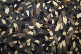Dierenprint stoffen - Polyester stof - animal brush bubble chiffon - donkergrijs - 18435-980