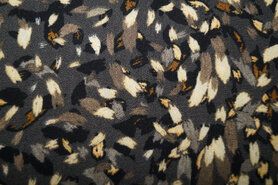 Donkergrijze stoffen - Polyester stof - animal brush bubble chiffon - donkergrijs - 18435-980