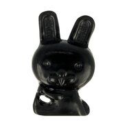 Dieren motief - Kinderknoop konijn zwart 5603-1-000