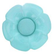 Kinder motief - Bloemetjesknoop Verwisselbaar Hart Turquoise 5602-60-298