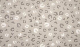 Dierenprint stoffen - Fleece stof - jacquard leopard - zand - 4007-524