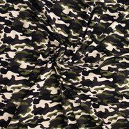 200gr/M² - Tricot stof - camouflage - zwart/wit/groen - 340084-61
