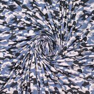 200gr/M² - Tricot stof - camouflage - blauw - 340084-64
