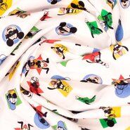 Kinderprint stoffen - Katoen stof - Disney Micky/Pluto/Donalds - wit/multi - 669116-20