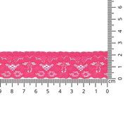 Band mit Blume - Dehnbare Spitze 2.5 cm rosa (2146-338)