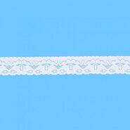 Elastisch band - Rekbaar kant 2.5 cm wit (2146-009)