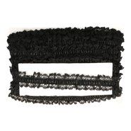 Zierband - Sierband zwart elastisch met kant 3,5 cm (275)