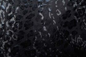Kledingstoffen - S52 Lycra-achtig dierenprint zwart 