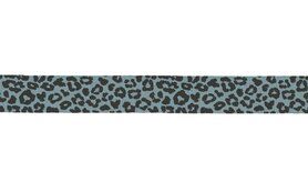 Biasband* - XBT31-003 Biasband jersey leopard dusty blauw 3 METER