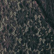 Polyamide met elastan stoffen - Kant stof - bloemen - donkerblauw - 0908-600