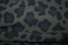 Dierenprint stoffen - Polyester stof - Travel panterprint - groen - 18032-215
