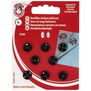 Standaard knopen - Aannaaidrukknopen Zwart 9mm (8 op een kaartje) 1000-09