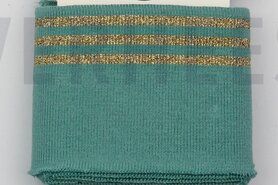 Mintblauw - ByPoppy 22 6373-006 Boord/manchet cuffs mint/goud 