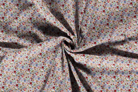 katoenen stoffen met print - Katoen stof - bedrukt skulls - grijs - 15806-063