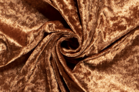 Bruine stoffen - Velours de panne stof - de panne - camel - 5666-056