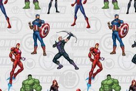 Multi kleur stoffen - Katoen stof - Disney marvel heroes - grijs/multi - 669127-20
