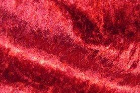 Decoratie en aankleding stoffen - Velours de panne stof - wijnrood - 5666-016