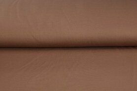 Kledingstoffen - Tricot stof - uni - lichtbruin - 18600-34