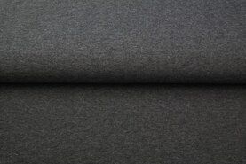 Katoenen tricot stoffen - Tricot stof - uni donkergrijs - gemeleerd - 18600-37