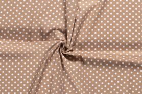 Interieurstoffen - Katoen stof - stippen - beige - 5570-053