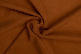 95% polyester, 5% elastan stoffen - Tricot stof - Scuba suede - roestbruin - 0841-095