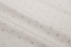 Ecru stoffen - Broderie stof - ecru - 0157-020