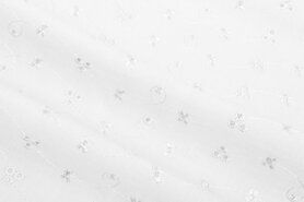 Stoffen uitverkoop - Broderie stof - wit - 0157-001