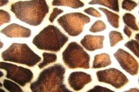 Polyester stoffen - Polyester stof - Dierenprint giraffe - ecru/bruin/donkerbruin - 4508-056