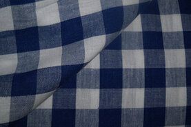 Decoratie en aankleding stoffen - Katoen stof - Boerenbont ruit (1,5 cm) - kobaltblauw - 5583-005
