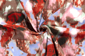 Roze stoffen - Katoen stof - bedrukt abstract - bruin/roze - 17234-055