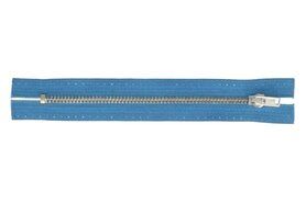 Jeans blau - Metall-Reißverschluss (silber) jeansblau 0235 10 cm.