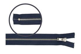 Zierreißverschlüsse - Metall-Reißverschluss dunkelblau 15 cm (58) hkk
