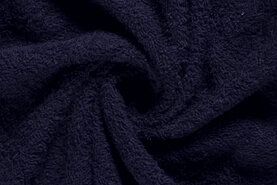 Donkerblauwe stoffen - Badstof - dubbel gelust - donkerblauw - 2900-008