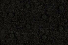 Polyester, polyacryl, wol stoffen - Polyester stof - Plain fluffy dots grijs/zwart - gemeleerd - 18475-980