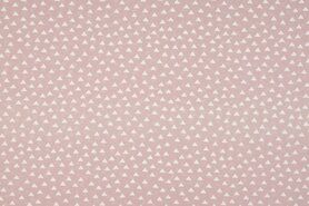 Aankleedkussen stoffen - Katoen stof - triangles dusty - roze - 0516-012