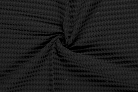 Kussen stoffen - Wafelkatoen stof - grof - zwart - 11705-069