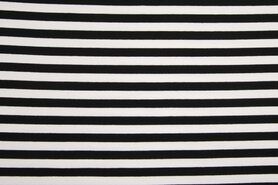 Voorjaar stoffen - Tricot stof - French Terry gestreept - zwart/wit - 1089-069