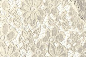 Durchscheinende - KN 21/22 0908-020 Spitze Blumen off-white
