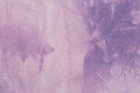 Diverse merken stoffen - Tricot stof - tie dye - lila - K23032-042