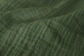 Baumwollstoffe - KN 0800-335 Musselin uni dusty grün