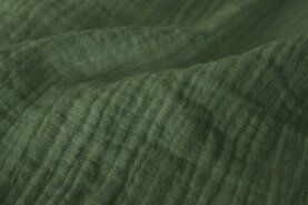Kussen stoffen - Katoen stof - Hydrofielstof uni dusty - groen - 0800-335