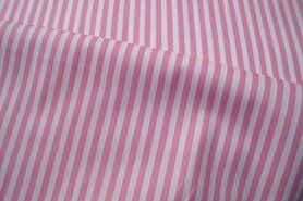 katoenen stoffen streep - NB 5574-11 Baumwolle Streifen rosa