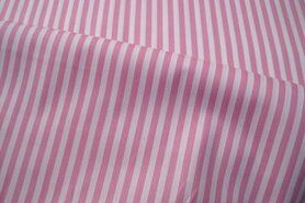 Kinderstoffen - Katoen stof - streep - roze - 5574-011