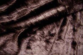 Exclusieve stoffen - Velours de panne stof - donkerbruin - 5666-058