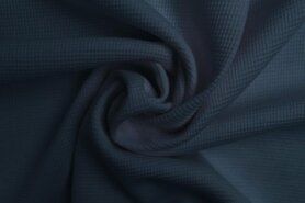 Babykleding stoffen - Katoen stof - tricot fijne wafel - blauw - 0921-600