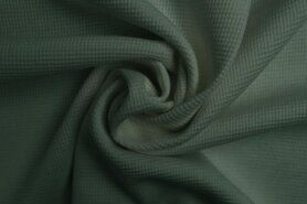 Babykleding stoffen - Katoen stof - tricot fijne wafel - legergroen - 0921-215