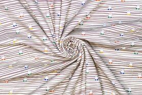 Tricot kinderstoffen - Tricot stof - nijntje/niffie - beige - 664004-10