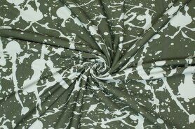 Polytex stoffen - Tricot stof - paint splash - groen - 350048-41
